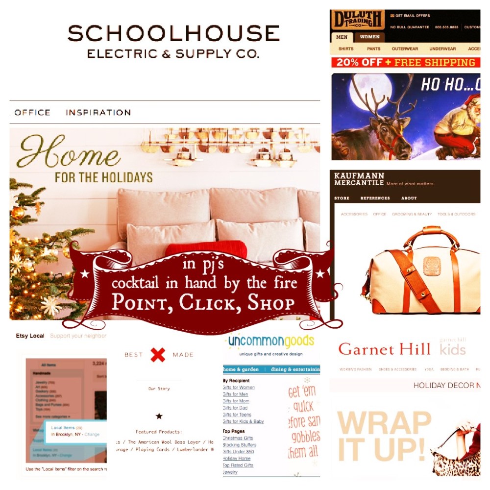 online shopping xmas collage