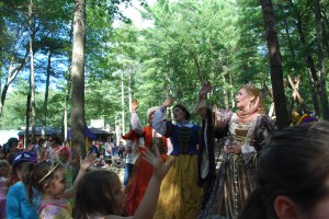 Practicing the princess wave.