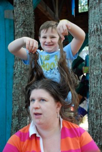 Imps abound.  Getting my royal hair done as we sit and listen to some ballads.