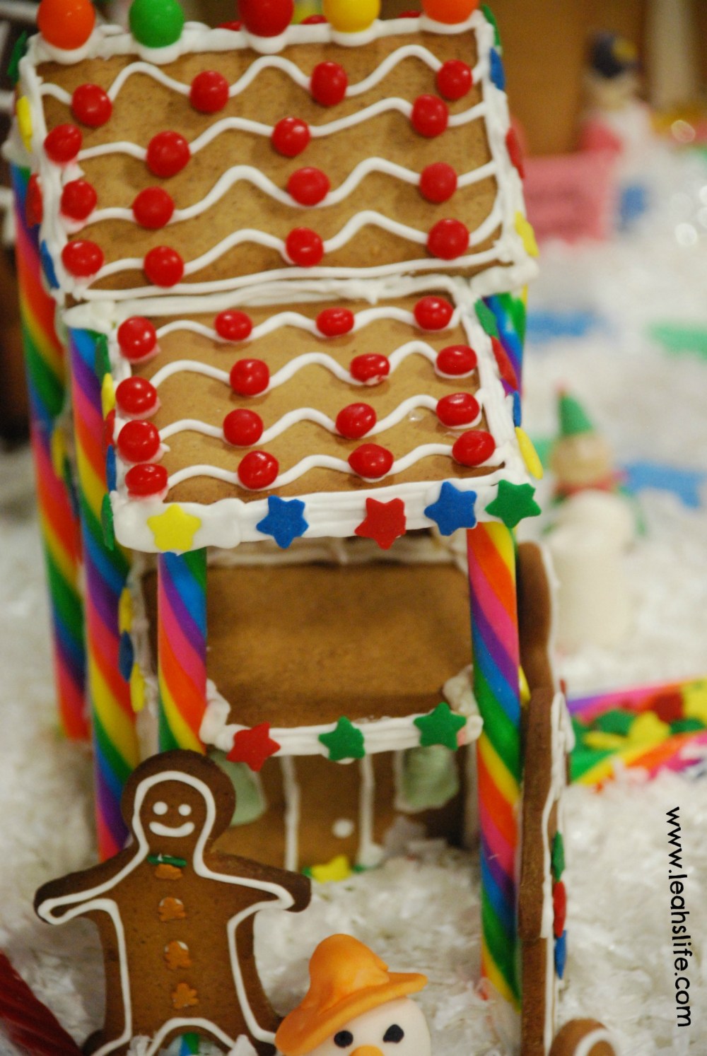 This was a Candyland game board.  Henry loved the colourful columns on this part of the board game village.
