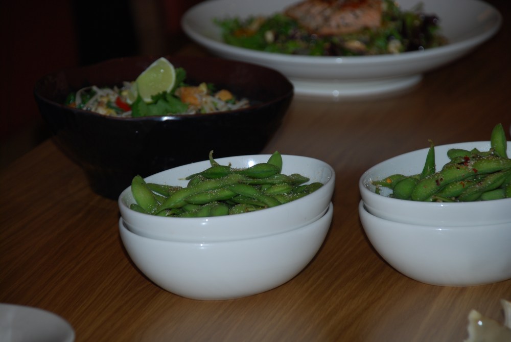 Edamame is always the perfect snack or appetizer.  It's one the kids love to eat too...at least 