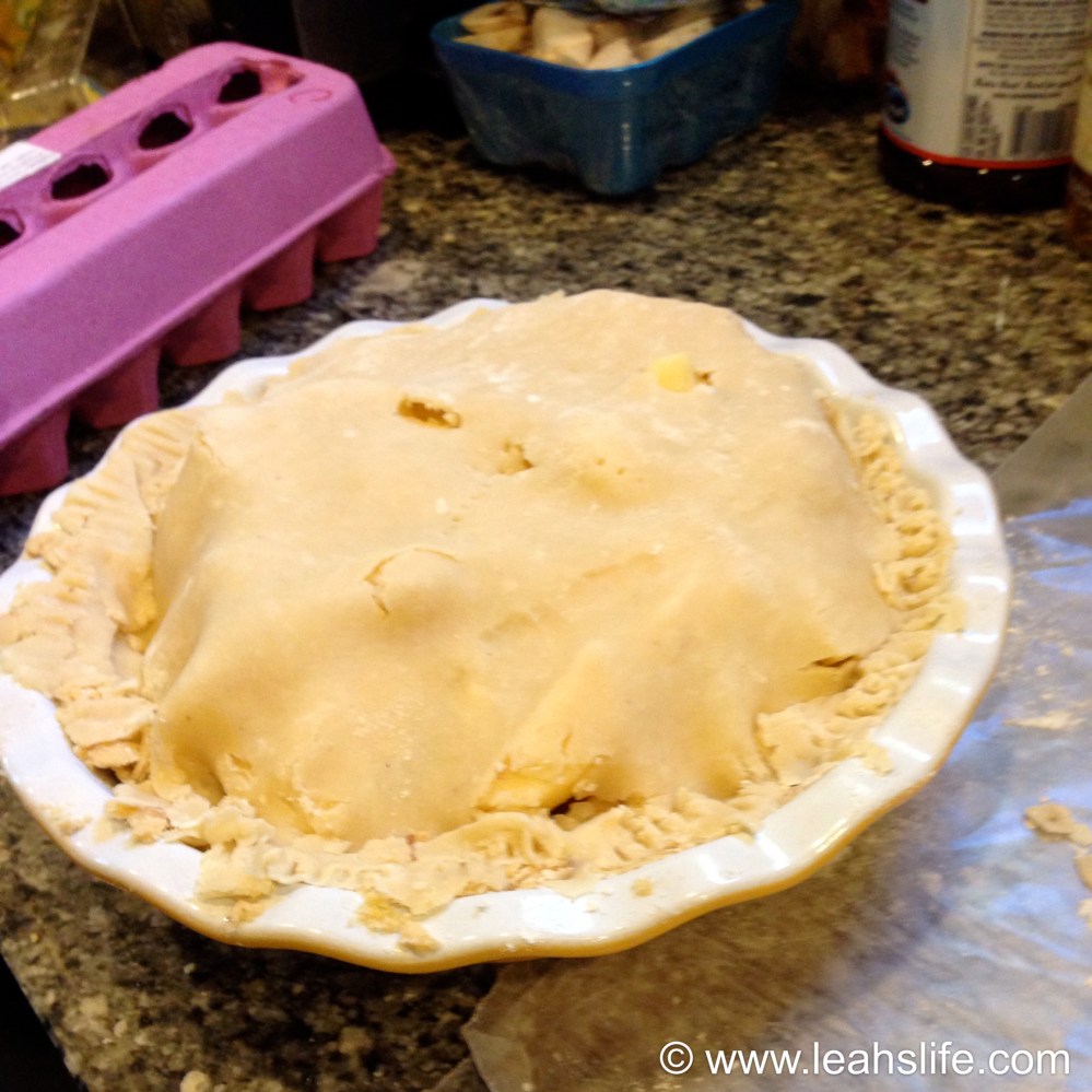 Thanksgiving apple pie ready to go into the oven.