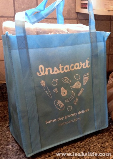 Grocery bags filled with everything I need.  On my counter without leaving the house.  