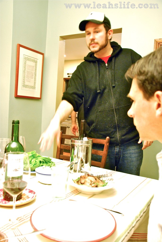 Chef Mark O'Leary, explaining the Bo Ssam from the ingredients to how to build them.