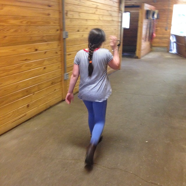 Mornings at the stables for horsemanship camp.