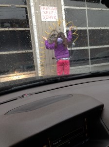 Here is Isabelle checking and filling the tires.  It's the first step isn't it?