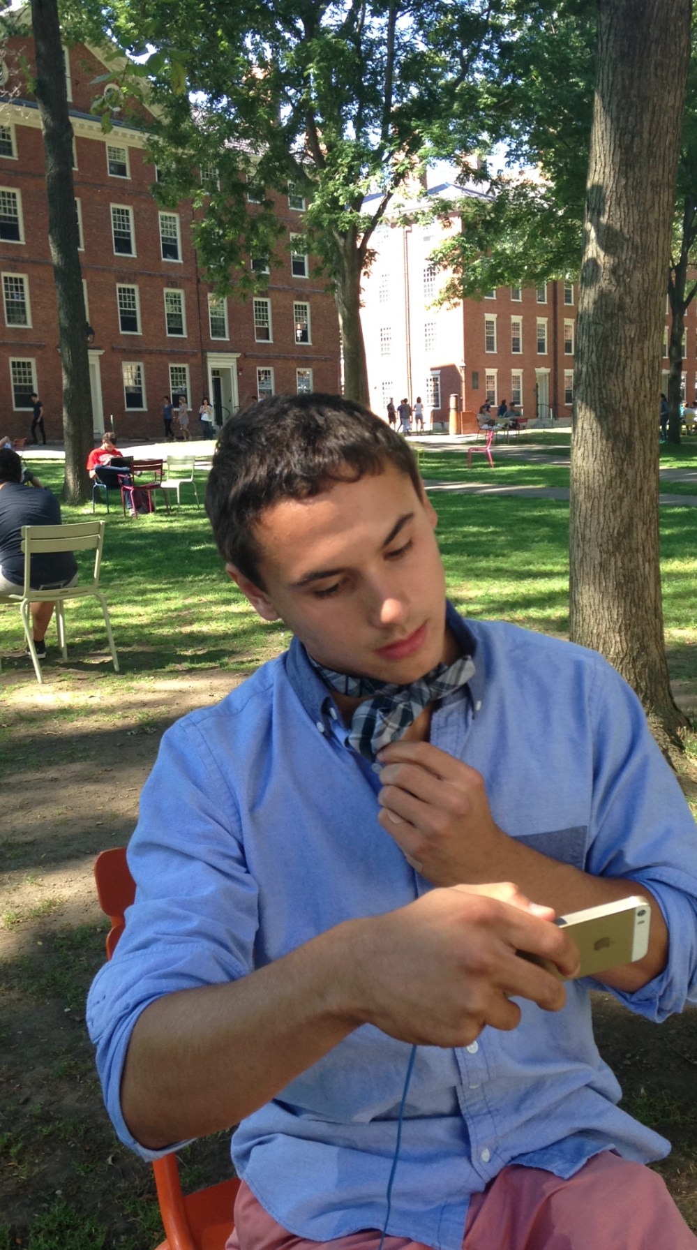 We found this kind gentleman who was willing and able to show us how to tie a bow tie in the middle of Harvard Yard.