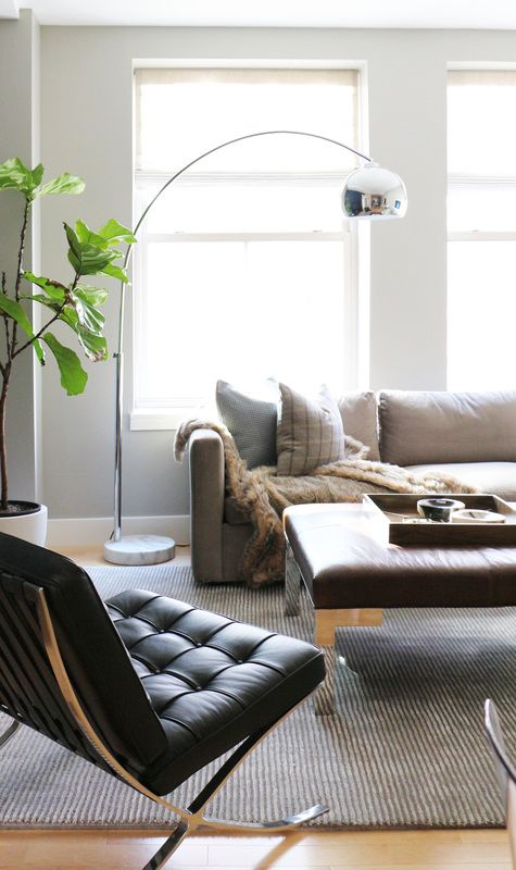 Design by Victoria Elizabeth Design.  Reading Room Lounge Floor Lamp from George Kovacs