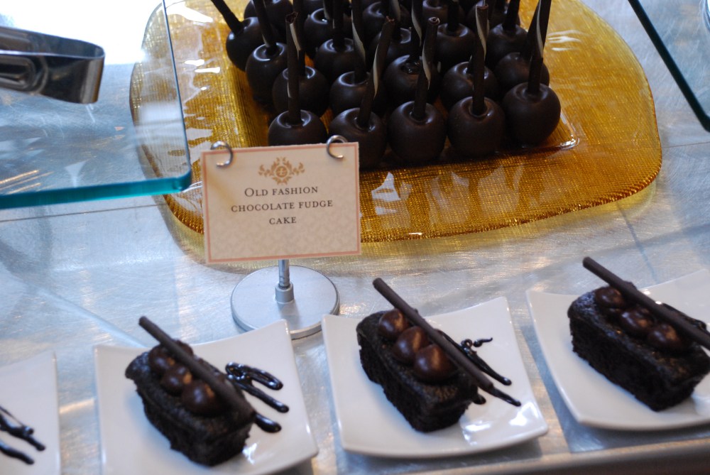 Chocolate topped with chocolate at The Langham Boston's Chocolate Bar.