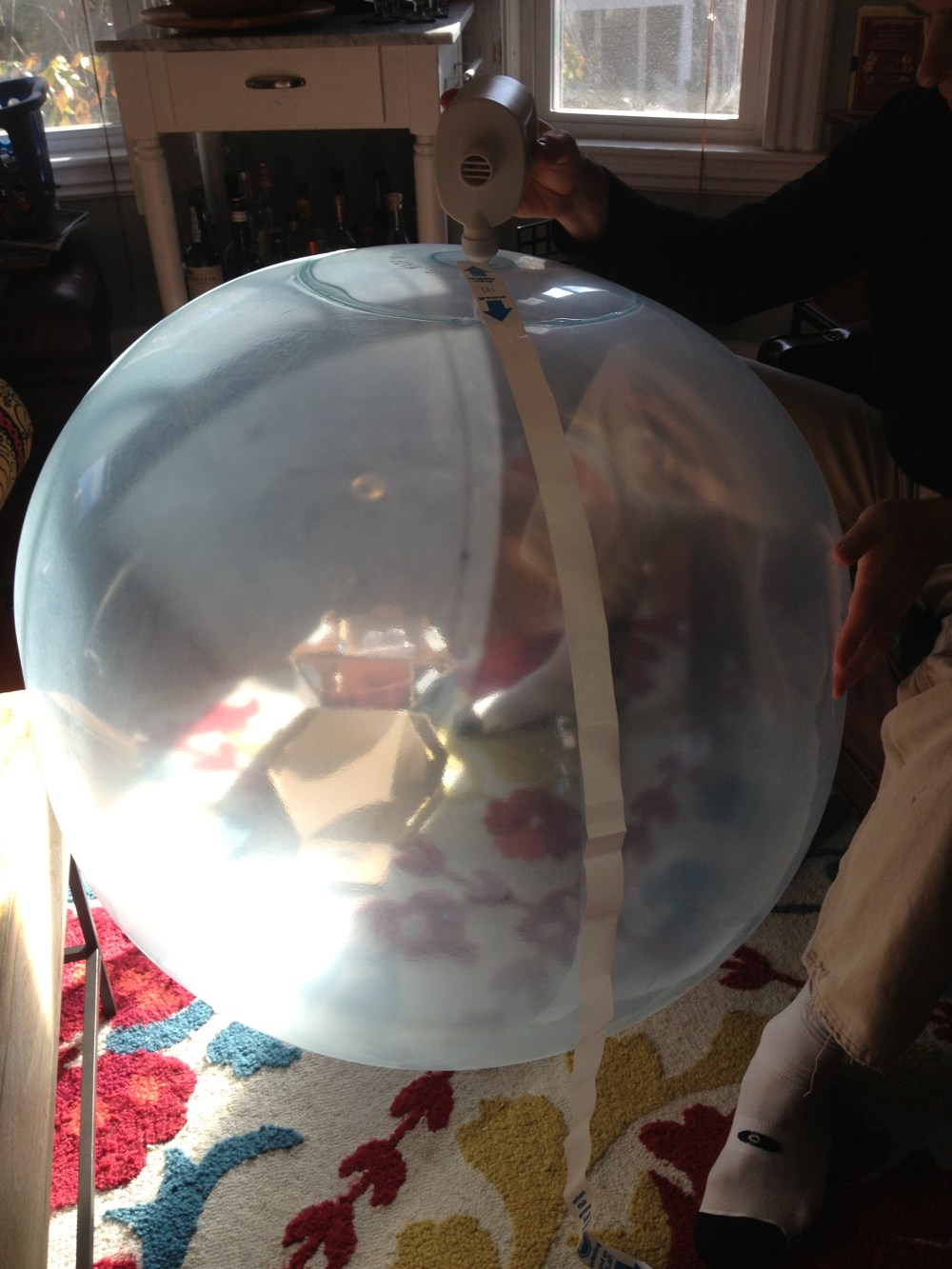 The Wubble Bubble Ball comes with a pump and guide for blowing it up.  