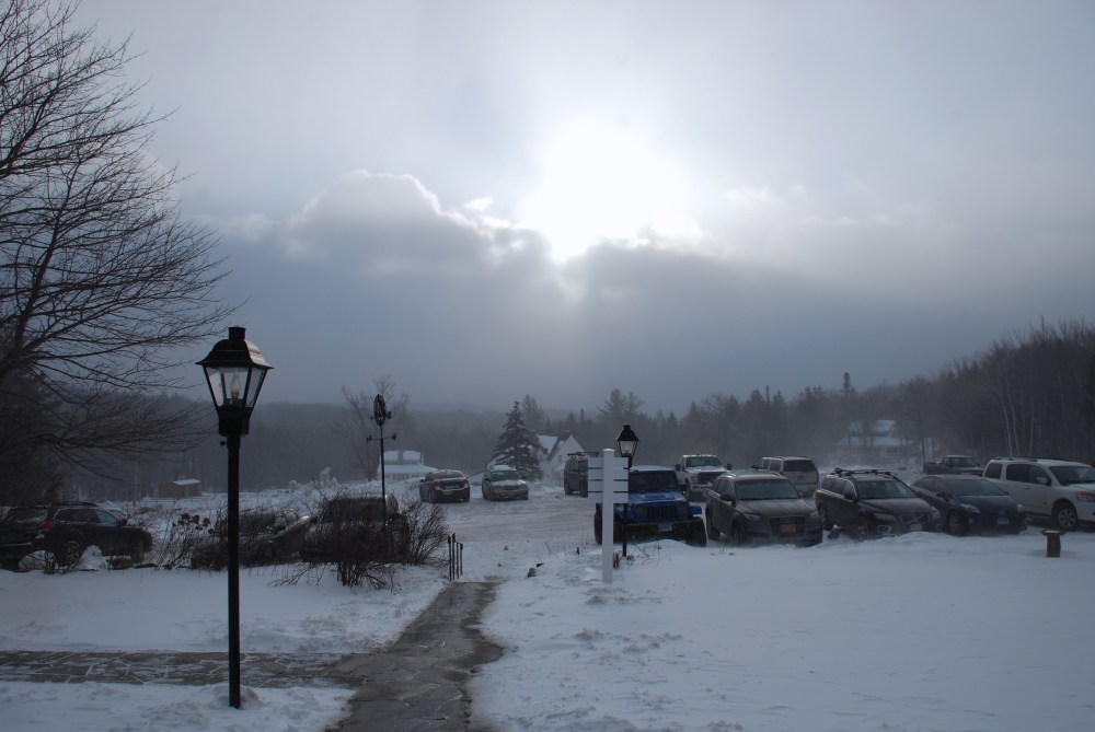 Looking back towards the mountain and town from The Hermitage Inn.
