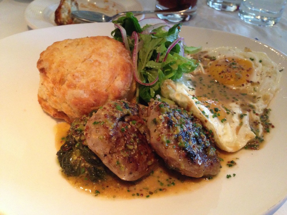 Sausage, egg and a biscuit at Craigie on Main.