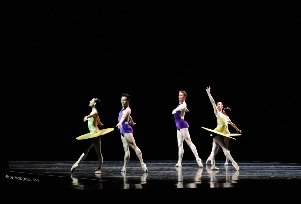 William Forsythe's The Vertiginous Thrill of Exactitude. (left to right) Principal Kathleen Breen Combes, Principal John Lam, Second Soloist Bo Busby, Principal Erica Cornejo.