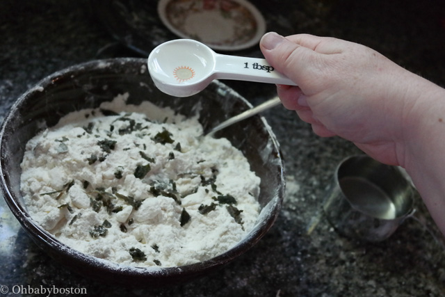 The dough will begin to feel cold and then you know it has just about enough water. 