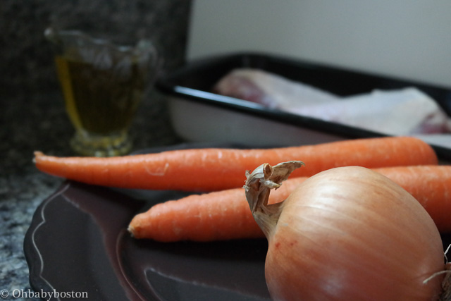 Before roasting the turkey drumsticks make sure your sage oil is at room temperature. While the turkey drumsticks are roasting you can start making the pie crust. 