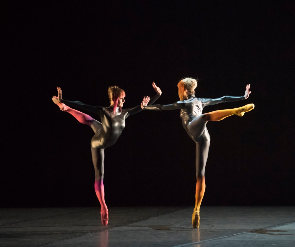 Ashley Ellis and Dusty Button of Boston Ballet in Karole Armitage's Bitches Brew; photo by Gene Schiavone, courtesy Boston Ballet